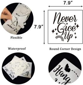 img 3 attached to 16PCS Inspirational Quote Stencils for Painting on Wood - Reusable Motivational Templates for Home Decor. Ideal for Wall, Floor, Window, Glass & Word Art Works.