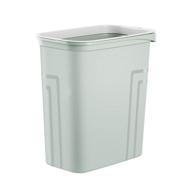 small plastic rectangular waste basket with handles - 10l / 2.6 gallon capacity for kitchen, home office, living room, narrow spaces - shatter-resistant mint green trash can logo