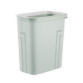 img 4 attached to Small Plastic Rectangular Waste Basket with Handles - 10L / 2.6 Gallon Capacity for Kitchen, Home Office, Living Room, Narrow Spaces - Shatter-Resistant Mint Green Trash Can