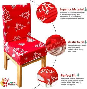 img 2 attached to 🎄 Christmas Chair Covers, Set of 4 Stretch Spandex Dining Room Chair Slipcovers with Christmas Tree Pattern - Ideal Chair Protectors for Kitchen, Ceremony, Banquet, and Party