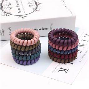 img 1 attached to 🌀 Colorful Spiral Hair Ties: 20 Pcs No Crease Elastic Coil and Matte Phone Cord Accessories for Women and Girls (Color 2)