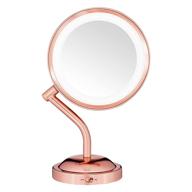 💄 conair reflections double-sided led lighted vanity makeup mirror, 1x/5x magnification, rose gold – enhance your beauty routine логотип