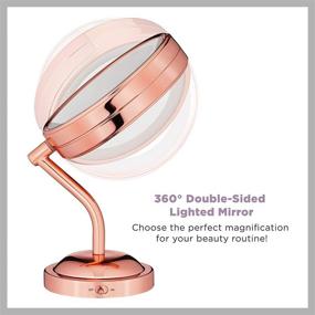 img 2 attached to 💄 Conair Reflections Double-Sided LED Lighted Vanity Makeup Mirror, 1x/5x Magnification, Rose Gold – Enhance your Beauty Routine