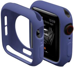 img 4 attached to 🔵 Hontao Ультратонкий мягкий ТПУ ударопрочный бамперный чехол для Apple Watch Series 3/2/1 - Синий, 38мм.