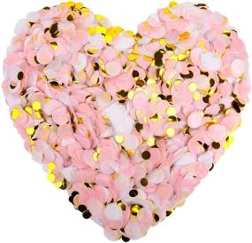 img 4 attached to 🎉 Jucoan 18000 PCS Round Tissue Confetti: White Pink Gold Party Decor for Birthdays, Baby Showers & Weddings