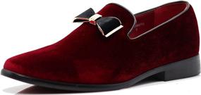 img 4 attached to 👞 Timeless Burgundy Men's Vintage Velvet Loafers - Classic Shoes