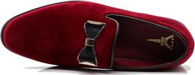 img 1 attached to 👞 Timeless Burgundy Men's Vintage Velvet Loafers - Classic Shoes