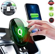 📱 wireless car charger cd slot mount with infrared sensing - 10w fast charging - iphone 12/11/11 pro/11 pro max/x/xs/xs max/xr/8 plus & samsung s10/s10+/s10e/s9/s9+/note9/s8+ logo