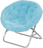 🪑 stylish aqua faux fur saucer chair - urban shop's top choice! logo