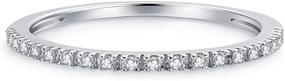 img 3 attached to 💍 HAFEEZ CENTER Riviera Petite 1.5mm Micropave Simulated Diamond Moissanite Half Eternity Wedding Band Ring: Exquisite Sparkle for Unforgettable Weddings