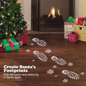 img 2 attached to 🦌 Mocoosy Christmas Santa Footprint Snowflake Stencil: Creative Wood Painting Stencils for Festive Santa Footstep Xmas Decorations