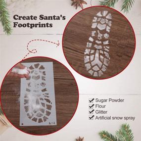 img 3 attached to 🦌 Mocoosy Christmas Santa Footprint Snowflake Stencil: Creative Wood Painting Stencils for Festive Santa Footstep Xmas Decorations