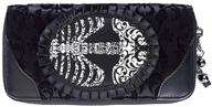 👑 exquisite lost queen goth steampunk flocked ribcage skeleton cameo zip around wallet – a must-have for alternative fashion enthusiasts! logo