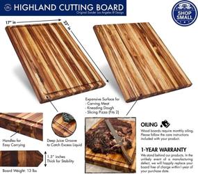 img 3 attached to 🪵 Sonder Los Angeles XXL Thick Teak Wood Cutting Board: Premium 23x17x1.5 in Board with Juice Groove - Large Size, Ideal Gift Box Included