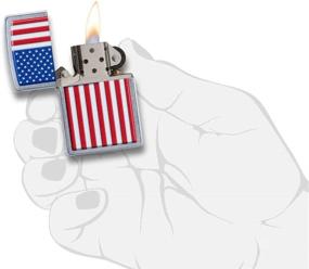 img 1 attached to 🔥 Patriotic Street Chrome Pocket Lighter by Zippo 29722: Multifunctional and Sleek One Size Design