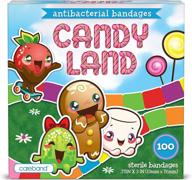 🍭 candy land kids bandages: 100 ct antibacterial adhesive stickers for minor cuts, scrapes, burns. perfect easter basket stuffers for kids & toddlers! логотип