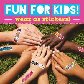 img 2 attached to 🍭 Candy Land Kids Bandages: 100 ct Antibacterial Adhesive Stickers for Minor Cuts, Scrapes, Burns. Perfect Easter Basket Stuffers for Kids & Toddlers!