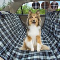 🐶 coohom dog car seat covers: waterproof, scratch proof, non-slip pet back seat protector - scottish grid pattern hammock convertible for cars, trucks, and suvs (dark blue) logo