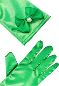 img 1 attached to Girls Satin Bowknot Princess Gloves - 9 Pair Set for Kids Party, Wedding, Formal Pageant - Ages 3T to 8 Years - Color 3 - Small Size