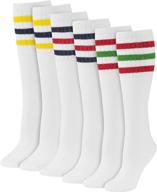 🧦 size 9-11 women's striped tube socks for enhanced online visibility logo