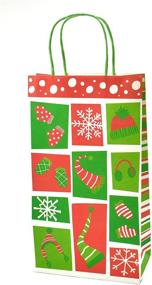 img 3 attached to 🎁 12 Pack of Christmas Medium Gift Bags - White Kraft with Festive Designs - Ideal Goodie Bags for Christmas