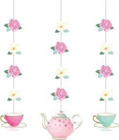 img 2 attached to 🌸 Floral Tea Party Hanging Decorations by Creative Converting - Set of 3, 32" in Multi Colors