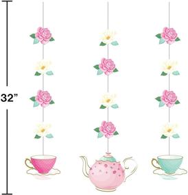 img 1 attached to 🌸 Floral Tea Party Hanging Decorations by Creative Converting - Set of 3, 32" in Multi Colors