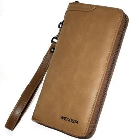 img 4 attached to Clutch Handbag Leather Zipper Business Men's Accessories