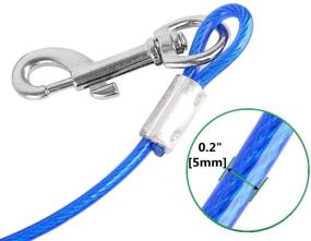 img 1 attached to 🐕 Steel Wire Tieout Leash for Dogs - Dual Head Pet Tie Out Cable, Resistant to Chewing, Ideal for Outdoor Camping & Yard