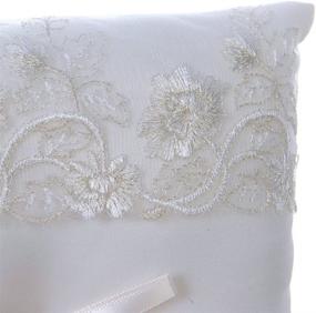 img 2 attached to 💍 Ivory Wedding Ring Pillow with Lace Flower, 8.2 Inch (21cmx 21cm) - Perfect for Beach Wedding Ceremony