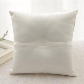 img 1 attached to 💍 Ivory Wedding Ring Pillow with Lace Flower, 8.2 Inch (21cmx 21cm) - Perfect for Beach Wedding Ceremony