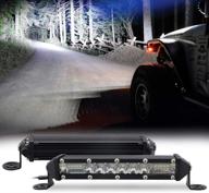 🔦 sanman 7 inch led offroad light bar - flood spot combo work driving light for suv utv atv trucks (pack of 2) logo
