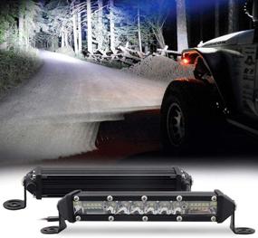 img 4 attached to 🔦 Sanman 7 Inch LED Offroad Light Bar - Flood Spot Combo Work Driving Light for SUV UTV ATV Trucks (Pack of 2)