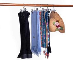 img 3 attached to 👢 Amber Home 6" Metal Boots Hangers with 2 Adjustable Clips 20pack, Space-Saving Multifunctional Hangers for Socks, Hats, Towels, Bags, Pet Clothes, and Traveling (Length 15CM - 6" - 20pcs)