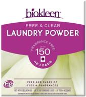 🌱 biokleen eco-friendly laundry detergent powder - concentrated, plant-based, non-toxic - fragrance-free, free & clear - 10 lbs, 150 he loads/100 standard loads (pack of 4) logo