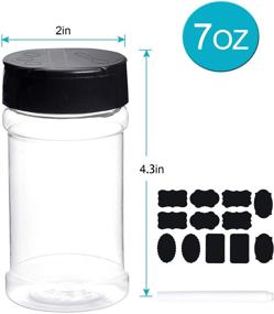 img 2 attached to 🍶 20Pcs 7oz Clear Plastic Spice Container Jars with Lids & Labels for Kitchen Storage of Spice Powders, Dry Goods, Peanut Butter - BPA Free, Dabacc