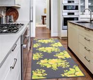 🍋 ottomanson lemon collection gray kitchen runner rug, 20" x 59", trellis design - non-slip logo