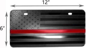img 1 attached to Bparts USA American Black Flag Metal Stamped Embossed License Plate 2 Hole (12&#34