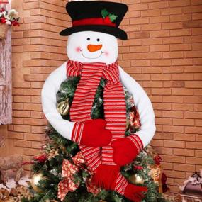 img 4 attached to OurWarm Large Snowman Tree Topper: 🎄 Festive Christmas Holiday Decoration for Winter Wonderland Party