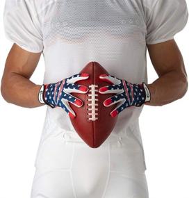 img 1 attached to 🏈 Game Day Receiver Silicone Grip Football Gloves - Ideal for Cutters. Available in Adult and Youth Sizes