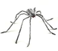 🕷️ sattiyrch 2 pack halloween giant spider - 4.9 ft scary fake grey hairy spider with red mouth - perfect for outdoor and indoor parties logo