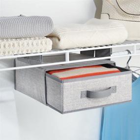 img 2 attached to 🗄️ mDesign Soft Fabric Hanging Storage Organizer with Removable Drawer - 2 Pack Gray