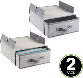 img 3 attached to 🗄️ mDesign Soft Fabric Hanging Storage Organizer with Removable Drawer - 2 Pack Gray