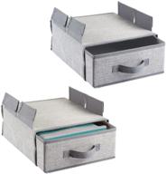 🗄️ mdesign soft fabric hanging storage organizer with removable drawer - 2 pack gray logo