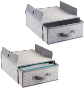 img 4 attached to 🗄️ mDesign Soft Fabric Hanging Storage Organizer with Removable Drawer - 2 Pack Gray