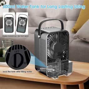 img 1 attached to 🌬️ Compact and Portable Air Conditioner with 600Ml Water Tank - 7 Colors Lights, LED Display, 2/4 Timer, 3 Speeds