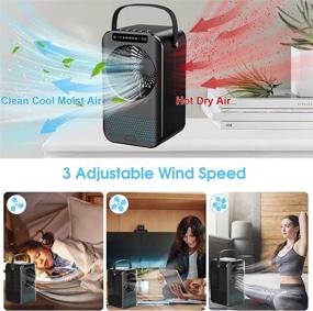 img 3 attached to 🌬️ Compact and Portable Air Conditioner with 600Ml Water Tank - 7 Colors Lights, LED Display, 2/4 Timer, 3 Speeds