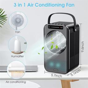 img 2 attached to 🌬️ Compact and Portable Air Conditioner with 600Ml Water Tank - 7 Colors Lights, LED Display, 2/4 Timer, 3 Speeds