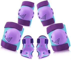 img 4 attached to 🛴 ArgoHome Kids Youth Knee Pad Elbow Pad Set with Wrist Guards for Roller Skating, Biking, Cycling, Inline Skating, Scooter Sports & Outdoor Activities