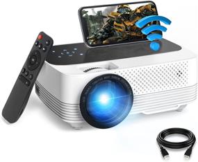 img 4 attached to 📽️ WiFi Projector, 1080p HD Mini Projector with Cellular Phone Screen Sync, 6500L Movie Projector Compatible with TV Stick, PS4/5, HDMI, USB, AV, SD, Laptop - Upgraded 2021